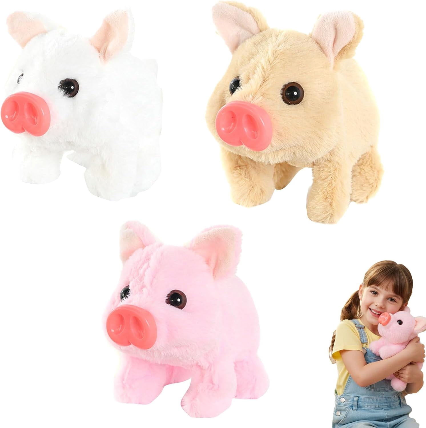 Electric Pig Plush Realistic Toy, Lifelike Animated Walking Pig Plush ...