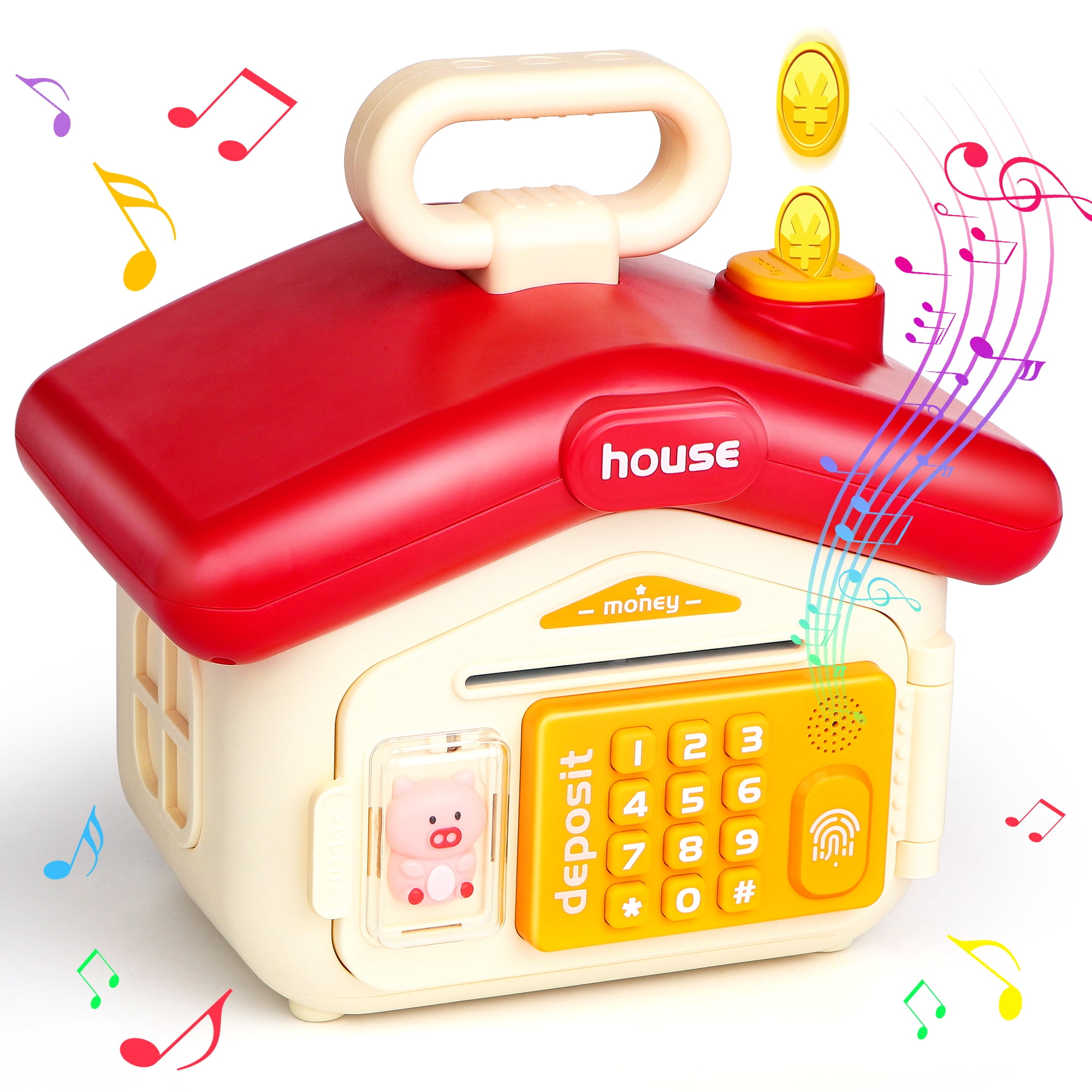 Electric Piggy Bank Toys for Kids, Large Safe Money Coin Banks with