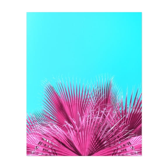 Electric Pink Palm Fronds - Palm Springs California Photography Palm Tree Tropical Surrealism Pastel Modern Art Abstract Minimalist Unframed Wall Art Print 36 x 48 inches