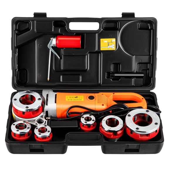 Electric Pipe Threader 2300W 110V with 6 Dies 1/2"-2", Portable Handheld Pipe Threading Machine Kit with Carrying Case for Steel & Galvanized Pipe