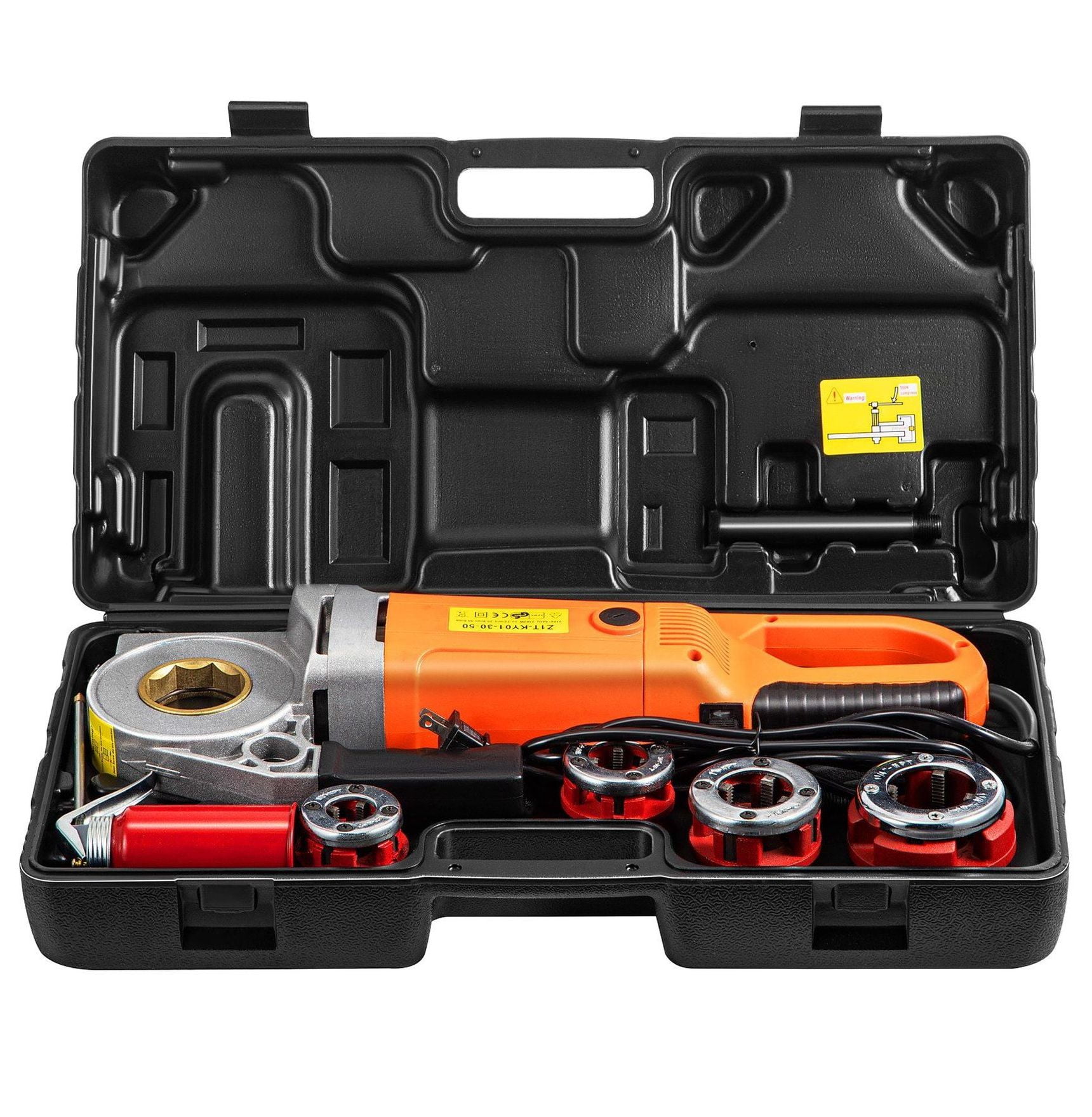 Hand Held Threader Electric Pipe Threader, 2300W Pipe Threading Machine with 4 Dies 1/2 ...