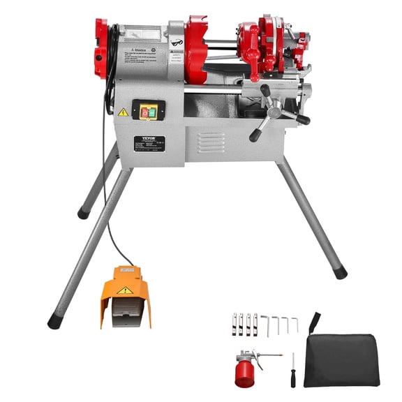 Electric Pipe Threader Machine 750W 28RPM Threading Cutter for 1/2" to 2" Pipes