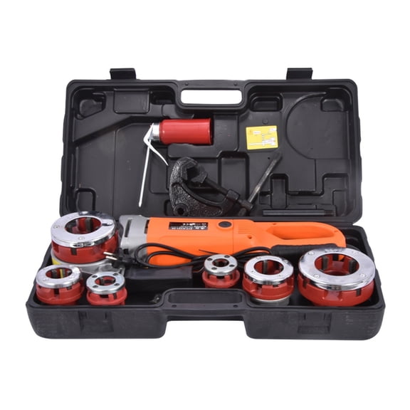 Electric Pipe Threader Machine, ZIT-KY01-50 Portable Handheld Electric Threading Machine Pipe Threader Machine Copper Motor, Portable Pipe Threader