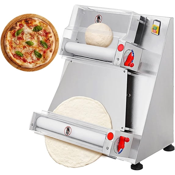 Electric Pizza Dough Roller Sheeter Commercial Pastry Press Making Machine Double Roller Max 15.75" Bakery Equipments for Noodle Bread Pizza 110V