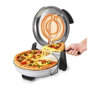 Electric Pizza Oven 12 Inch, 1200W Pizza Maker with Stone, 788 F Temp Control, Viewing Window, 5 Modes, Fast Cooking for Home Use - White