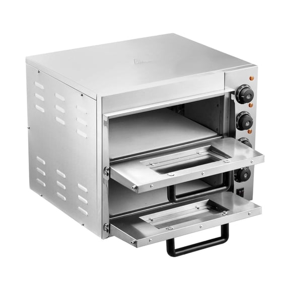 Electric Pizza Oven Countertop - 14 Inch Pizza Maker, Commercial Stainless Steel Pizza Oven Indoor with Precise Temp Control