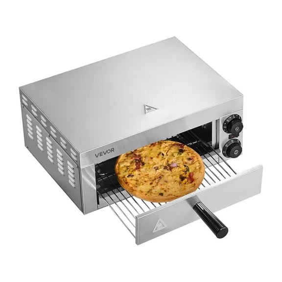 Electric Pizza Oven for Countertops, with Temp Control & Timer, Even Baking Technology & Easy Clean Crumb Tray