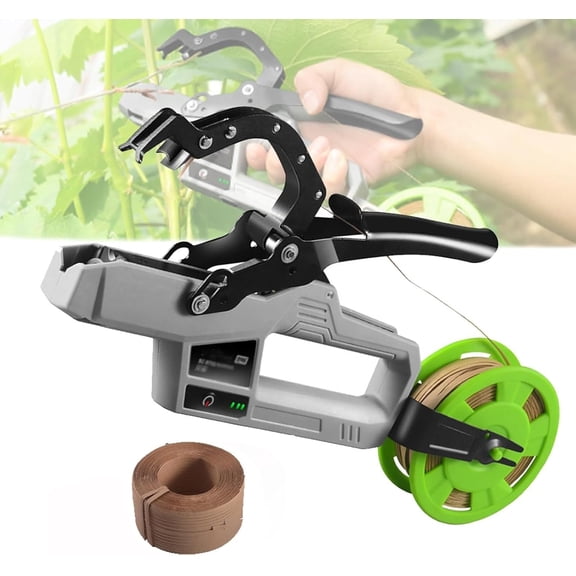 Electric Plant Tying Machine, Electric Vineyard Bundling Tool, Commercial Branch Tying Set with Indicator Light and Tie Wire Rims, Maximum Binding Diameter 45mm, for Plant Vegetable