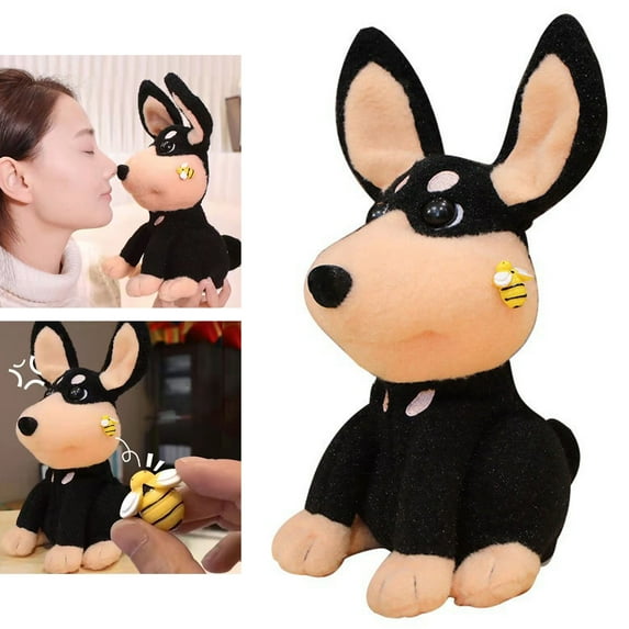 Electric Plush Puppy with Bee Rechargeable Head Shaking Speaking Imitation Music Pets Dog for Kids Toddlers