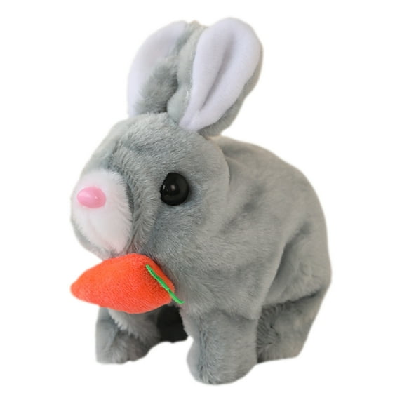 Electric Plush Rabbit Toy Interactive Jumping Twitching Shaking Ears Bunny Toy Educational Tummy Time Crawling Stuffed Animal Toy