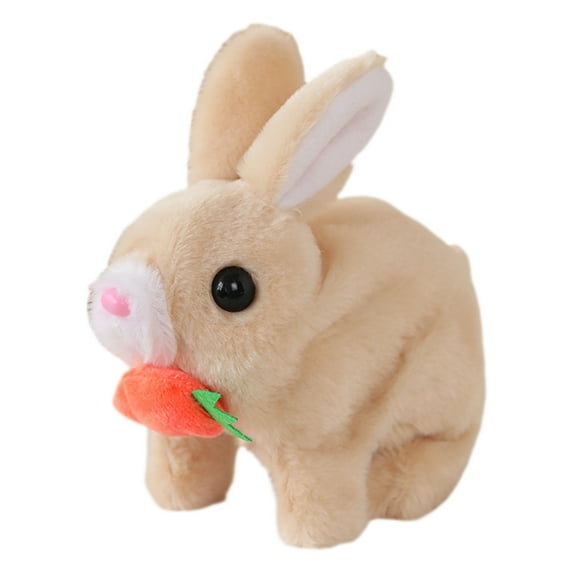 Electric Plush Rabbit Toy Interactive Jumping Twitching Shaking Ears Bunny Toy Educational Tummy Time Crawling Stuffed Animal Toy