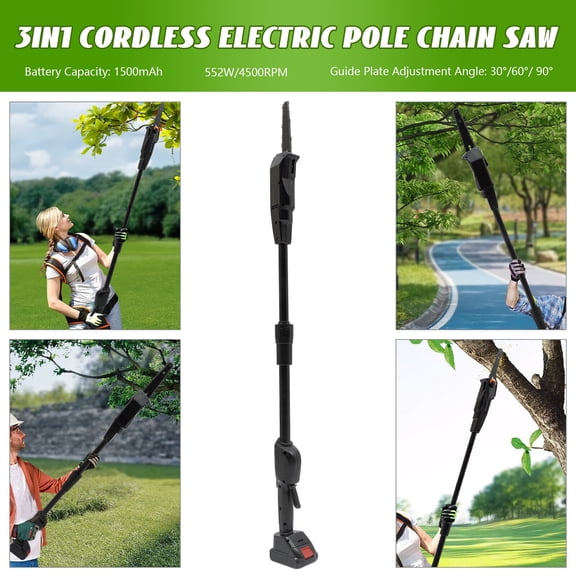 Electric Pole Chain Saw Tree Branch Limb Log 4500rpm Trimmer Pruner Garden Tool 100-240V 552W for Gardens, Farms, Parks