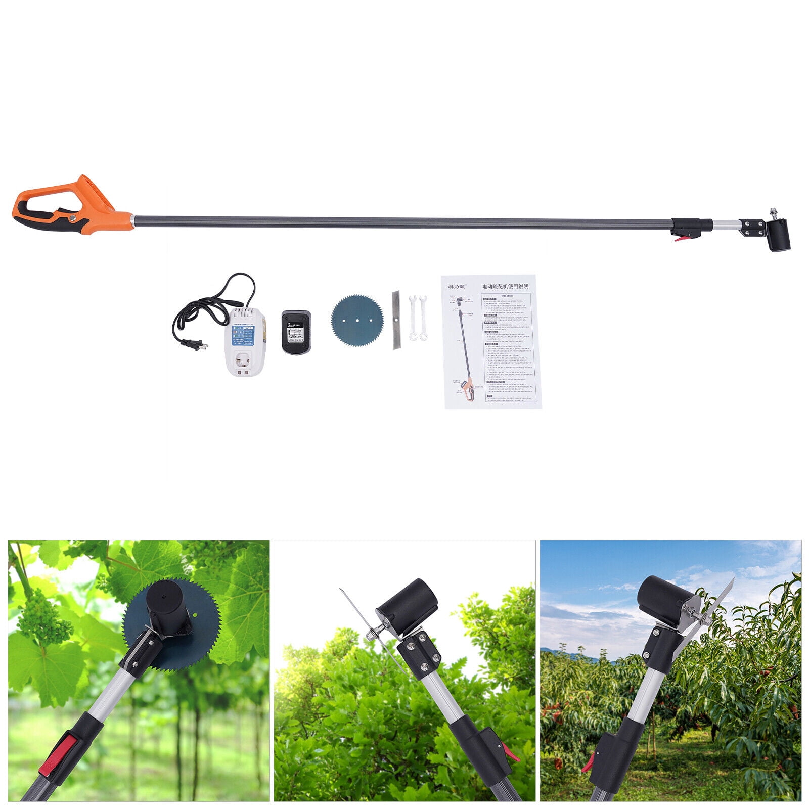 Electric Pole Hedge Cordless Trimmer Hedge Trimmer For Tree Weed Garden 12000rpm
