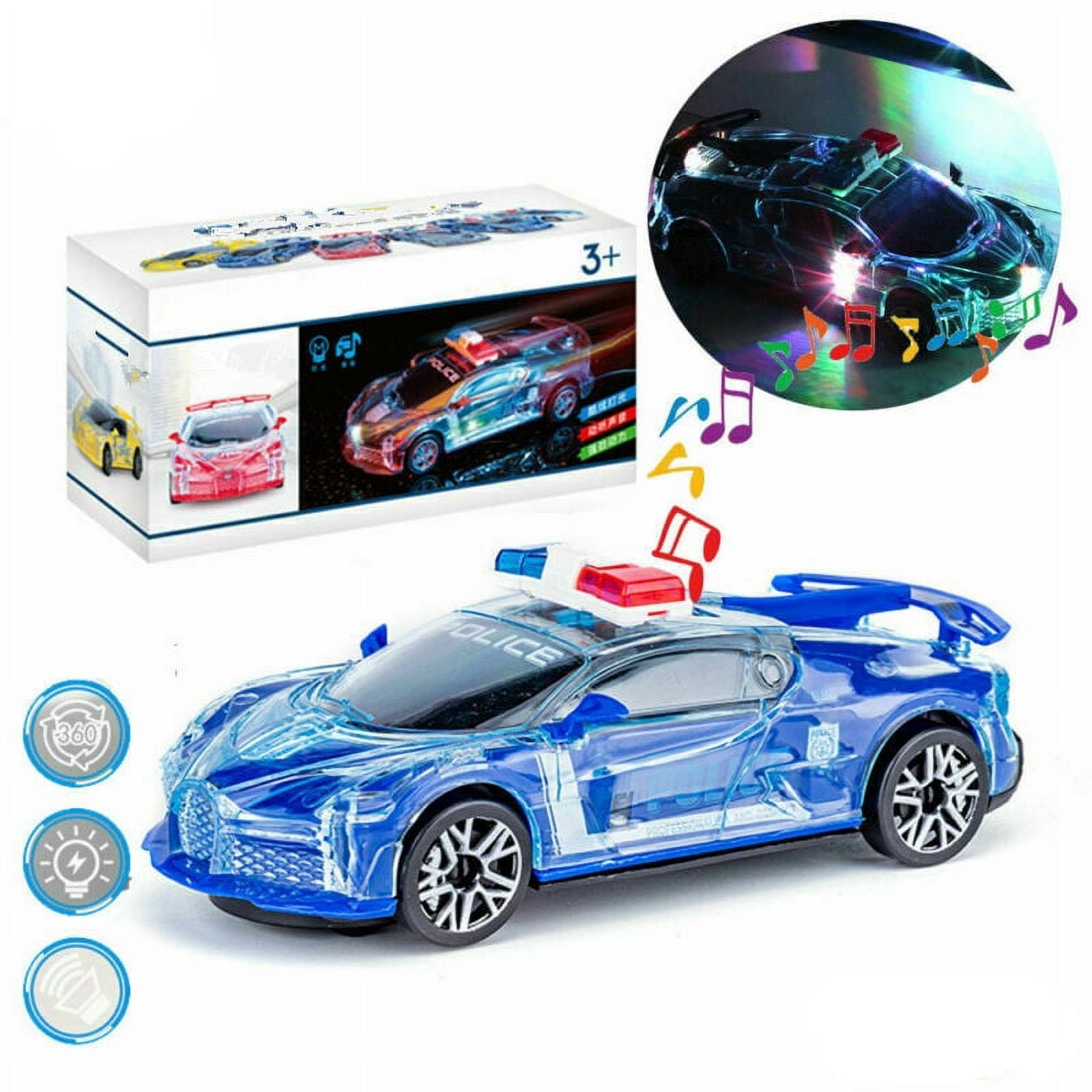 Electric Police Car Action Toy Car with Lights and Sounds for Boys Girls Kids, LED Light Car Electronics Flashing Lights Music Sound Car Play Vehicles Toys - 3 to 12 Years