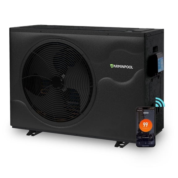 Electric Pool Heater, 58,000 BTU DC Inverter Pool Heat Pump for Above and In Ground Pools Up to 18000 Gallons, WiFi Control, 220V Titanium Heat Exchanger, V15