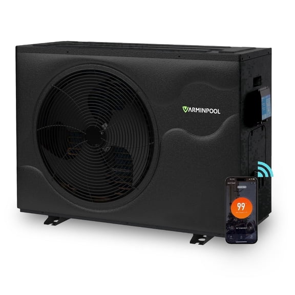 Electric Pool Heater, 58,000 BTU DC Inverter Pool Heat Pump for Above and In Ground Pools Up to 18000 Gallons, WiFi Control, 220V Titanium Heat Exchanger, V15