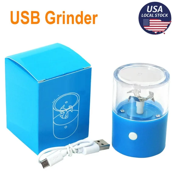 Electric Portable Auto Herb Garlic Grinding Crusher / Rechargeable Blue Grinder