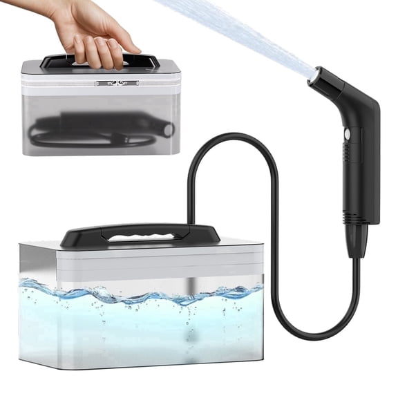 WOWER Electric Handheld Bidet, Dual Pressure Mode, Portable Bidet with Rechargeable 800mAh Battery, Collapsible 2300mL Water Tank Included