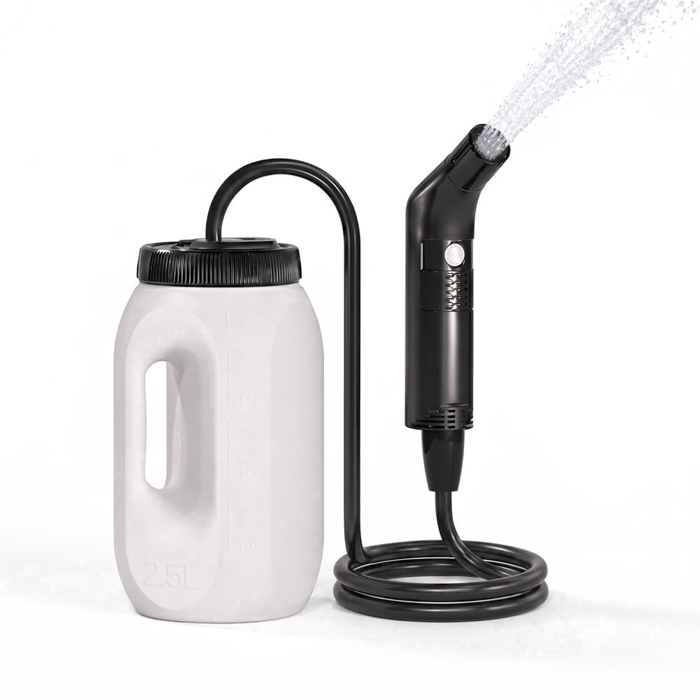 WOWER Portable Electric Bidet with 2.5L Bucket, Rechargeable Travel Bidet Sprayer with 2 Pressure Modes for Camping, RV, Baby Care and Personal Hygiene
