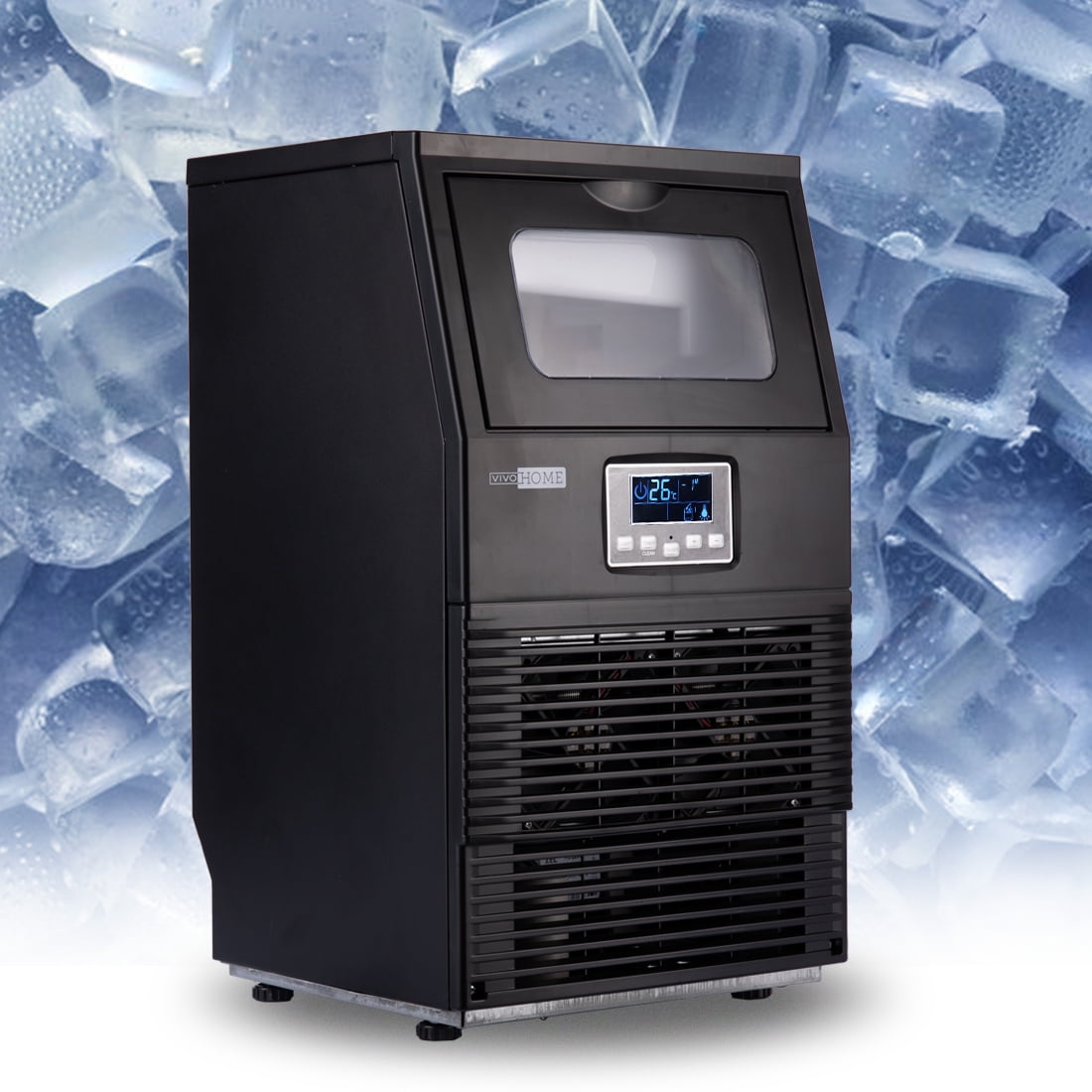 Electric Portable Commercial Free Standing Ice Cube Maker Machine 88lbs