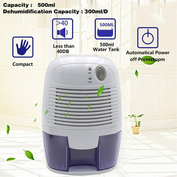 Electric Portable Dehumidifier w/ Auto Shut Off For 1200 Cubic Feet (215 sq ft) Home Bedroom Basement Trailer RV