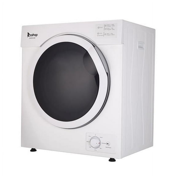 Electric Portable Dryer, Small Laundry Clothes Dryer, 12 lbs Drum Dryer 1 Filter Mesh Cotton, White