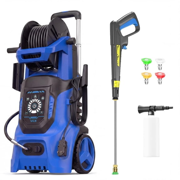 Electric Portable Pressure Washer 4500 PSI 3.8GPM with Adj-15-Level Touch Screen, Foam Cannon and Integrated Storage Design for Home, Driveway, Patio, Fence, Yard, Garage, Furniture Cleaning