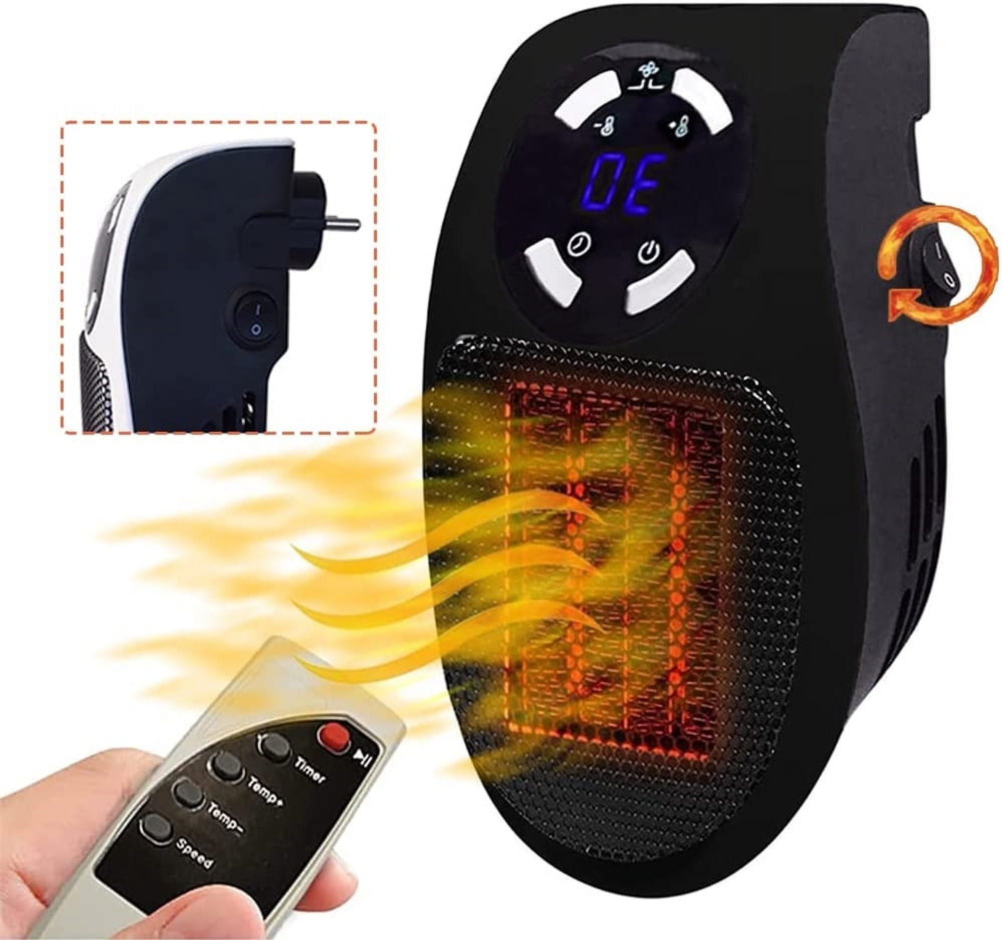 Electric Portable Space Heater 500W Small Heater Plug In Wall with