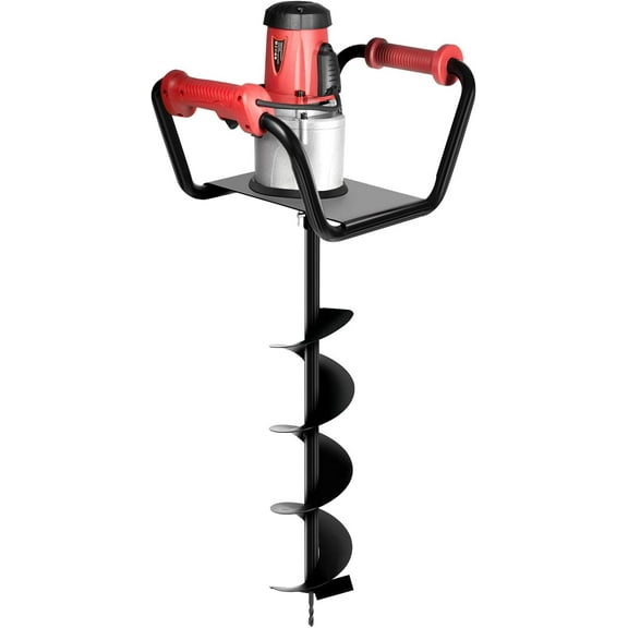 Electric Post Hole Digger, 1.5KW 1.6HP 110V Electric Auger Digging Drill Alloy Steel Earth Auger Drills Earth Auger Drill Bit w/4" Dril&Extension Rod for Fence Posts Trees Shrubs (6" Dril)