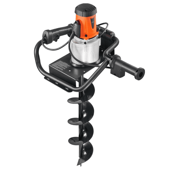 Electric Post Hole Digger 1500W, 5.71in Auger, Heavy Duty Drill for Fence, Planting, Ice Fishing, Adjustable Depth, 36.42in Digging Depth