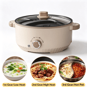 Electric Pot, 3L Multi-Function Electric Hot Pot Cooker, Non-Stick Frying Pan, Multifunctional Electric Hot Pot for Steak, Egg, Ramen, Soup, Shabu Shabu Pot for Camping, RVs, Party