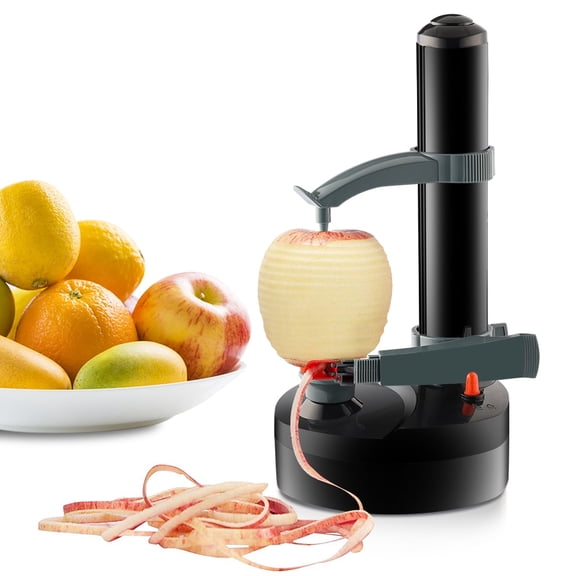 Electric Potato Peeler Automatic Rotating Fruit Vegetable Peeler Machine with 3 Blades, Dual Power Mode, Kitchen Peeling Tool for Apples Potatoes Pears, Black