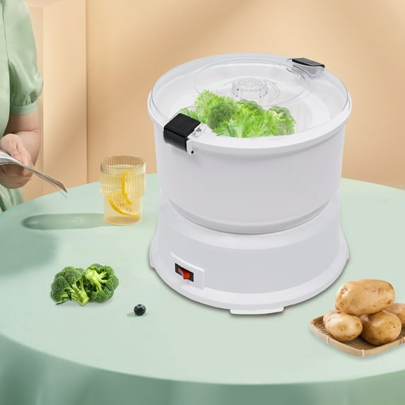 10.62*10.03inch 1kg Electric Potato Peeler Machine 85W Corded Electric White Automatic Potato Peeling Machine