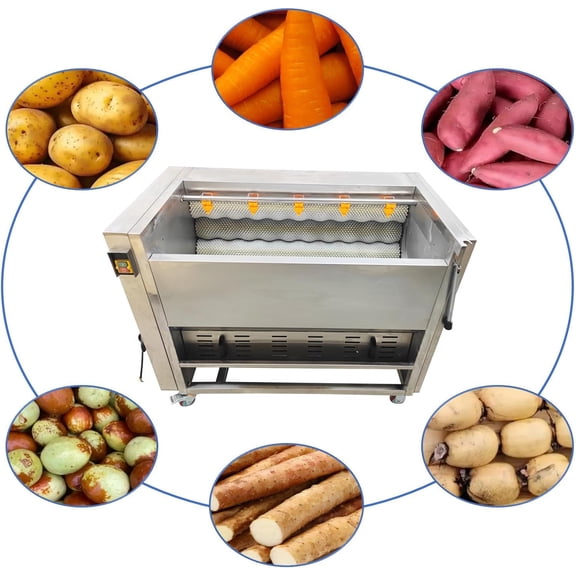 Electric Potato Sweet Yam Peeling Machine Brush Roller Cleaning Machine