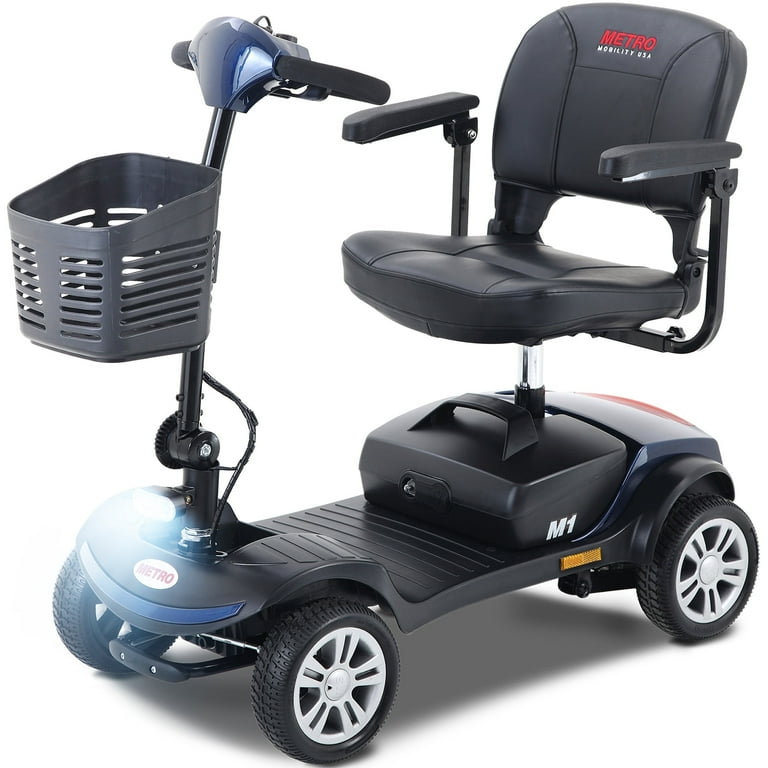 Mobility Scooter for Elderly, Durable Heavy Duty 4 Wheel Seniors Mobile  Device with Lights, 300lbs, Blue - Walmart.com