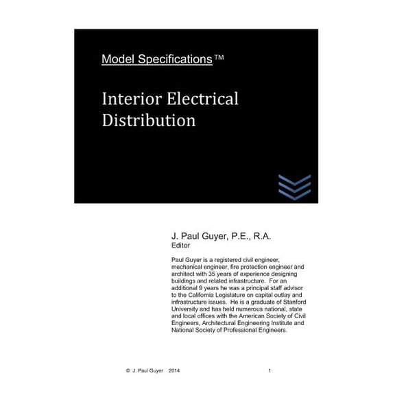 Electric Power Generation and Distribution: Model Specifications : Interior Electrical Distribution (Series #7) (Paperback)