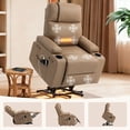 thumbnail image 1 of Electric Power Lift Recliner Chair for Elderly with Heat & Massage & USB Charge Port, 160° Adjustable PU Leather Recliner, Stand Assist, Remote Control, Cup Holders for Living Room Bedroom (Brown), 1 of 9
