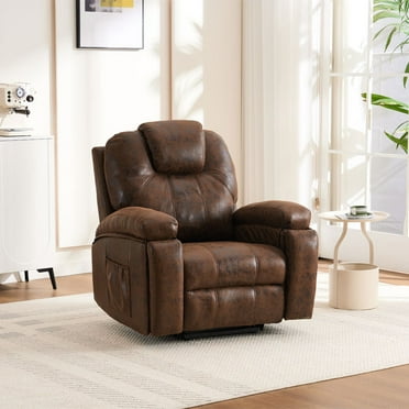 Electric Power Lift Recliner Chair with Massage and Heat for Elderly, Heavy Duty Motion Reclining Mechanism with 2 Side Pockets, USB Charge Port  and Cup Holders, Easy Assembly, Brown