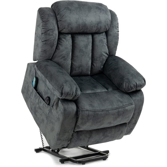Electric Power Lift Recliner Chair Sofa for Elderly, Electric Massage Chair Ergonomic Office Chair Relax Sofa Chair Livingroom Furniture Living Room 8 Massage Points 5 Modes Reclines to 160°, Grey