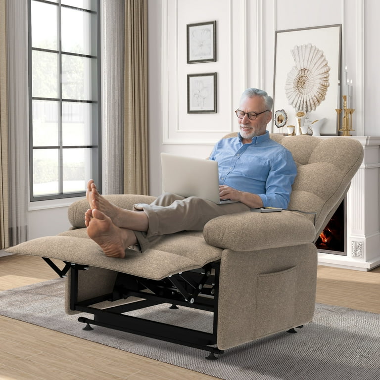 Segmart Home Fabric Recliner Reclining Chair with Remote Control Heavy Duty 300lbs Antiskid Chenille Fabric for Elderly 2 Motors Modern Sofa Home