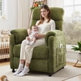 thumbnail image 1 of Electric Power Recliner Chair, Modern Chenille Fabric Recliner with Side Pocket & Remote, Nursery Recliner Chair for Living Room Small Space, Green, 1 of 11