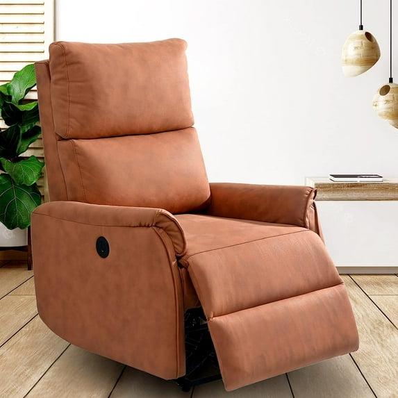 Electric Power Recliner Chair, Small Recliners on Clearance, Living Room Single Sofa Seat Chair,Home Theater Seating with USB Port, Thick Back Cushion,Ergonomic Lounge Chair for Small Spaces