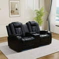 thumbnail image 1 of Electric Power Recliner Loveseat Chair 2 Seater Living Room Sofa Chair, Comfy Lazy Home Theater with Cup Holder &USB Ports, Black, 1 of 7