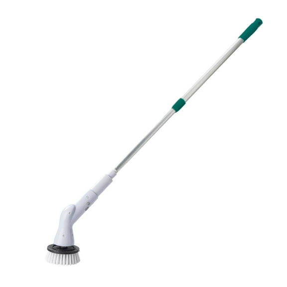 Electric Power Scrubber with 5 Brush Heads, 37in (Green) - Adjustable Handle, for Bathroom Tile, Floor, Multi-Surface Cleaning