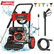 210CC Gas Powered Power Washer, 3600PSI Pressure Washer 2.6 GPM High Water Pressure, with 4 Nozzles, 25FT Extended Hose