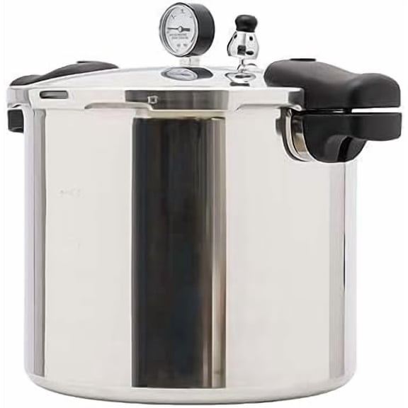 Electric Pressure Canner, Aluminum Pressure Cooker 23-Quart Induction Compatible, Built-In Pressure Gauge, 12.59x11.02inch(DxH) Silver