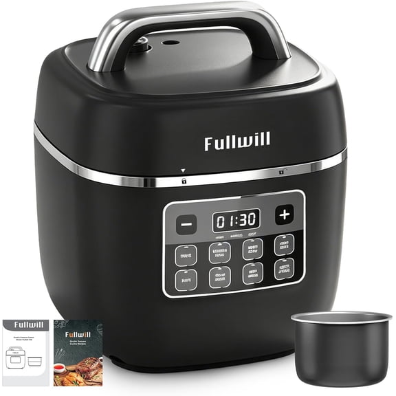 Electric Pressure Cooker 3 Quarts 7 in 1 Slow Cooker Rice Cooker Steamer Saut Warmer Nonstick Pot Black Bestseling