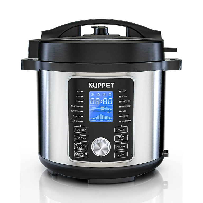 Electric Pressure Cooker, KUPPET 6 Quart 17-in-1 Multi-Use Pressure Cooker,  Slow Cooker, Rice Cooker, Steamer, Yogurt Maker and Warmer, Stainless Steel  