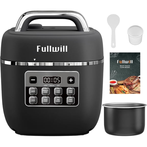 Electric Pressure Cooker with Slow Cooker Rice Saut and Warmer Functions 3 Quart Nonstick Pot Bestseling