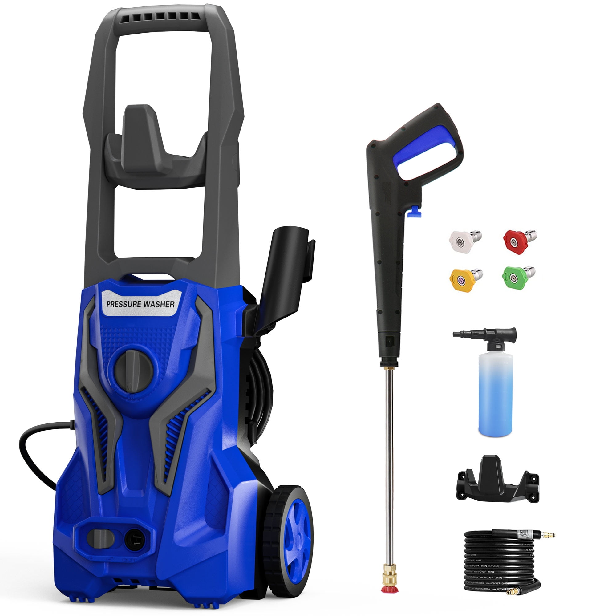 Huanherad 3600 PSI Electric Pressure Washer 4 GPM 1600W Power Washer with  20ft Hose Reel, 4 Tips, Foam Cannon, and Spray Gun &Wand, Best Pressure